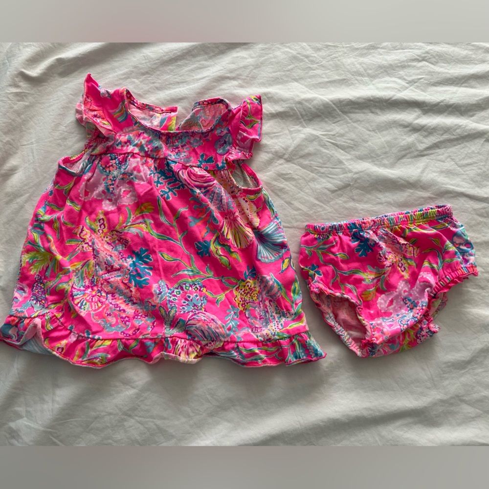 Pink Lilly Pulitzer Dress and Bloomers 6-12M
